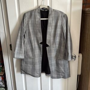 Express Plaid Boyfriend Blazer